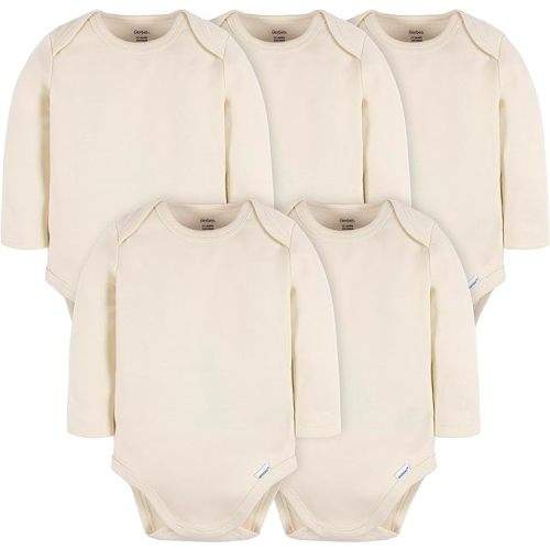 Gerber Unisex Baby Long Sleeve Solid Onesies Multi-pack Interlock 180 Gsm