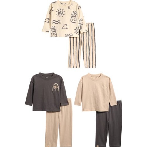 6-Pack Assorted Long Sleeve T-Shirts & Pants Set