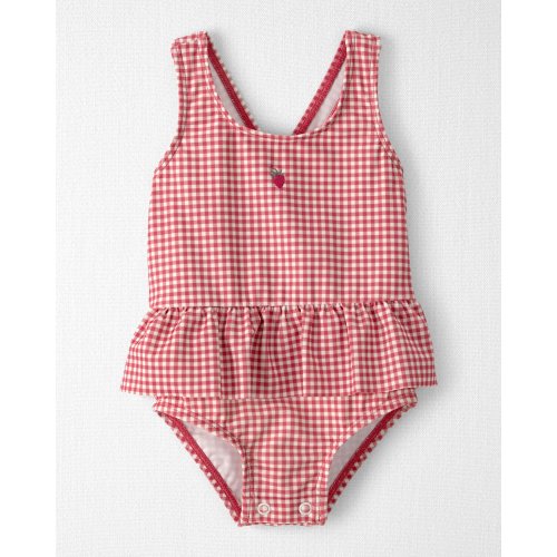 Baby Girl Recycled Swimsuit in Red Gingham - Little Planet | Carter's