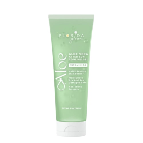 Florida Glow Aloe Vera After Sun Cooling Gel with Vitamin B5, Sunburn Relief and Skin Soothing