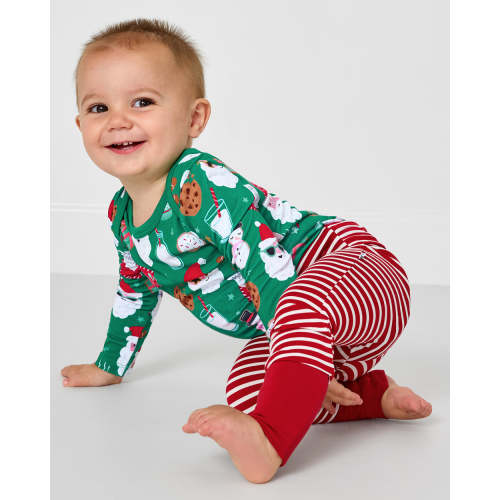 Candy Cane Stripe Fold-Over Legging | Little Sleepies