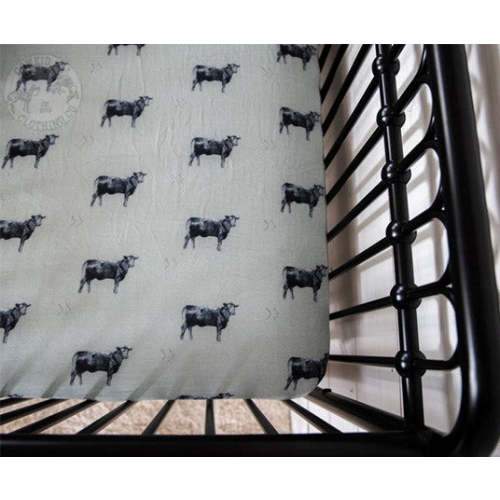 Olive Angus Bamboo Muslin Crib Sheet – Cowkid Clothing Company