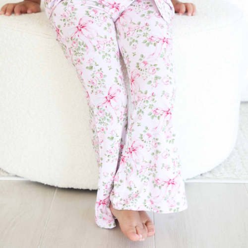 Girl's Two Piece Flare Lounge Set | Bows in Bloom