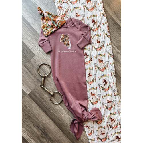 So, God Made a Cowgirl Infant Gown - Berry