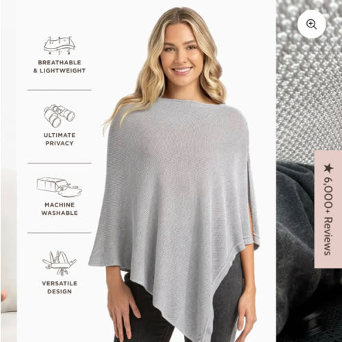 The Grey Cocoon™ Breathable Nursing Cover