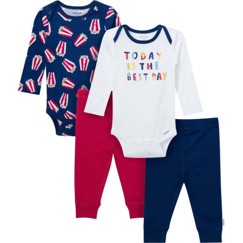 4-Piece Baby Boys Best Popcorn Day Onesies® Bodysuits and Pants – Gerber Childrenswear