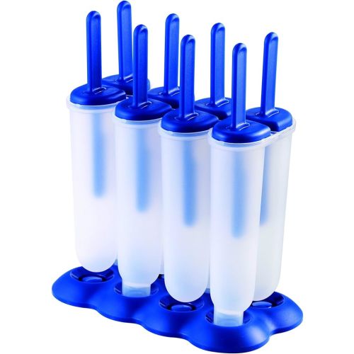 Tovolo Twin Popsicle Mold with Sticks 4 Pack Reusable Ice Pop Molds for Homemade Flavored Popsicles Treats Frozen Snacks, Silicone Popsicle Maker with Stand for the Freezer BPA Free Dishwasher Safe