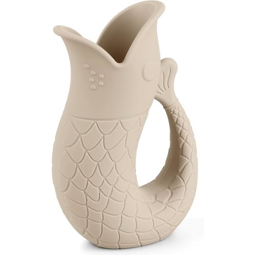 Baby Bath Rinse Cup, Silicone Shampoo Washing Rinse Cup for Kids, Bath Rinse Cup with Handle (Sand)