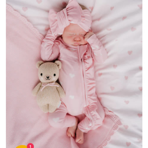 Frill Zip Romper | White Hearts – Little and Fern