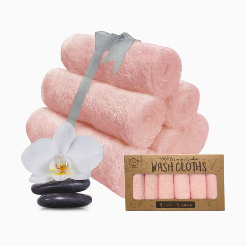 Deluxe Baby Bamboo Viscose Washcloths (6 Pack) - Blush Pink