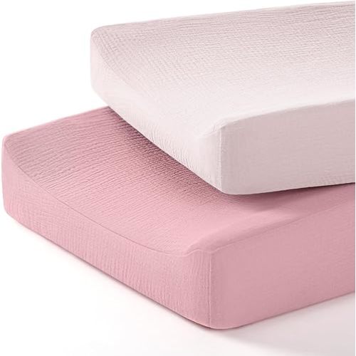 lulumoon Funda para cambiador de bebé: funda de muselina para cambiador de pañales, sábanas para cambiadores para niñas y niños