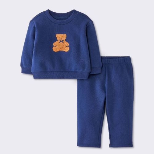 Baby Boys' Holiday Cozy Bear set - Cloud Island™ Blue 3-6M