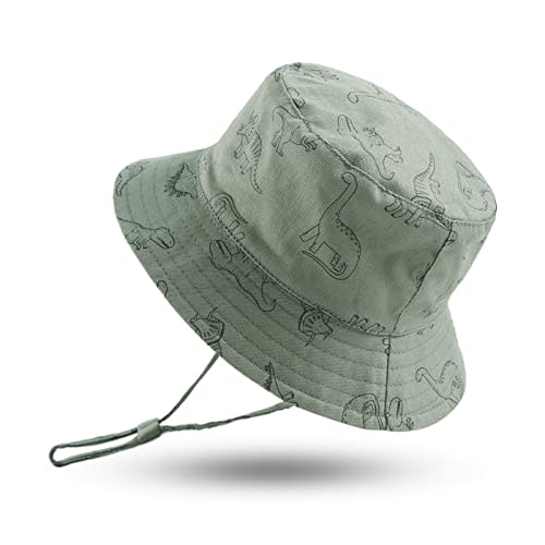 JANGANNSA Dinosaur Baby Boys Sun Hat Cotton Toddler Girls Bucket Hats Summer Sun Protect Cap for Kids