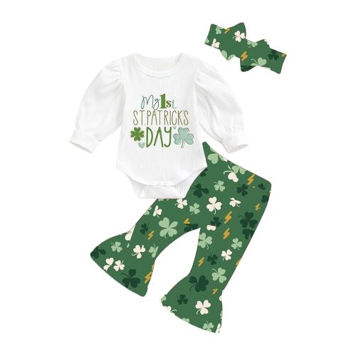 My First Halloween Baby Girl Outfit Pumpkin Romper+Bell Bottoms+Headband Newborn 1st Halloween Clothes Costume