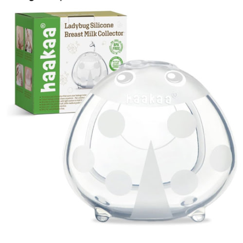 haakaa Ladybug Milk Collector Breast Milk Saver Breast Shell for Breastfeeding, Collect Breastmilk Leaks, Skin-Friendly and Easy to Wear (1.4oz/40ml,1PC)