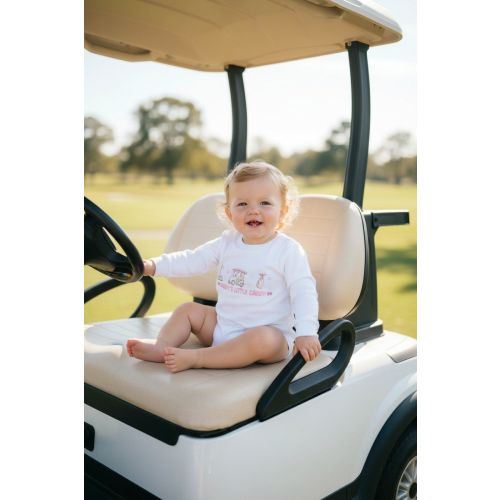 Daddy's Little Caddy Graphic Sweatshirt Bubble Romper | White