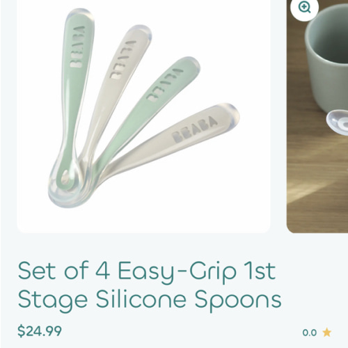Set of 4 Easy-Grip 1st Stage Silicone Spoons