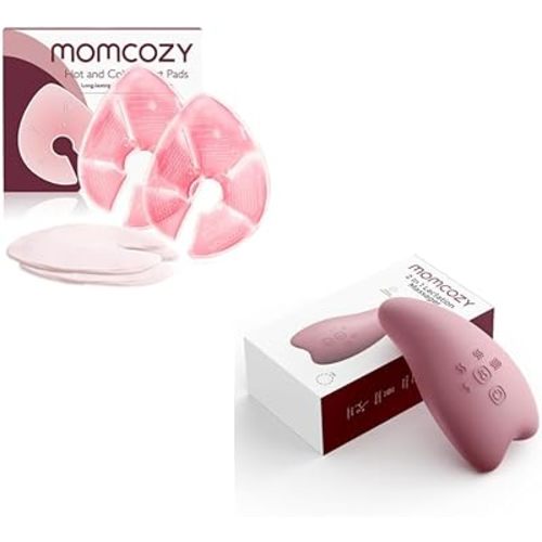 Momcozy Larger Breast Therapy Packs, Hot and Cold Breast Pads，Warming Lactation Massager Pro