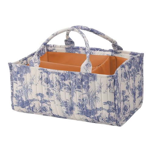 Portable Baby Diaper Caddy Organizer with Handle, Nursery Diaper Storage Basket for Changing Table (Style 2)