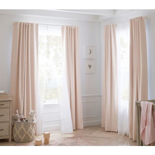 Evelyn Linen Kids Blackout Curtain | Pottery Barn Kids