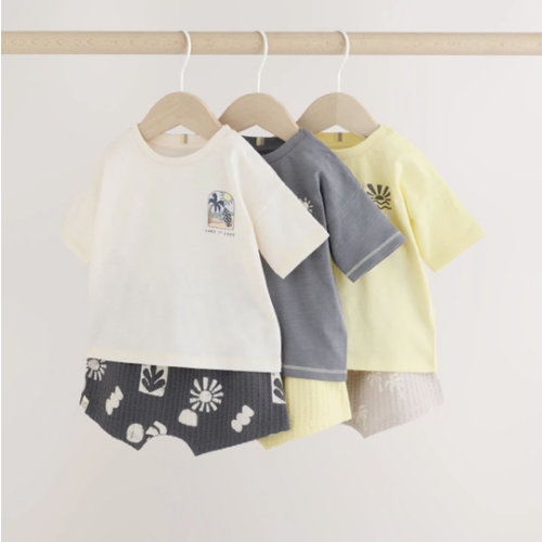 Buy Mono/Fluro Yellow Palms Tops and Shorts Baby Set 6 Piece (0mths-3yrs) from Next USA