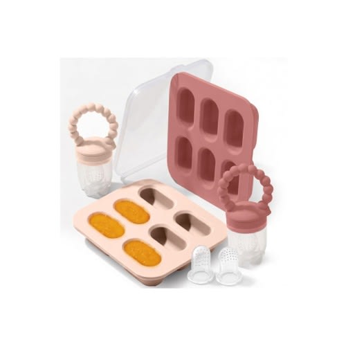 Safe Convenient Silicone Baby Fruit Feeders Dishwasher Safe Freezer Tray Set