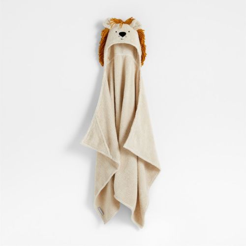 Lion Organic Cotton Hooded Kids Towel