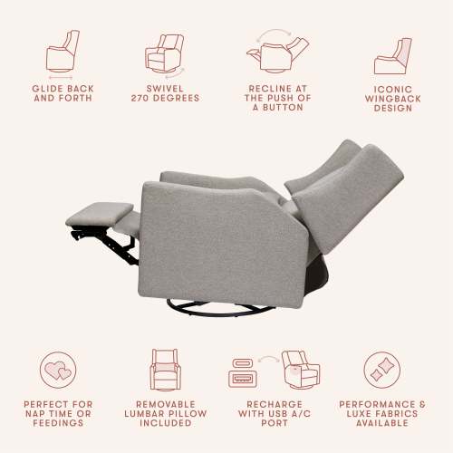 Kiwi Electronic Recliner & Swivel Glider Nursery Chair | Babyletto