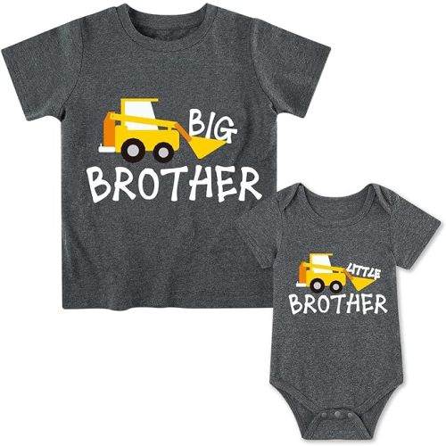 Funnycokid Big Brother Little Brother Matching Outfits Toddler Lil Bro Boy Shirts Set Baby Gifts Clothes