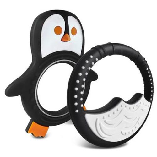 Baby Teething Toys For Newborn, Infants 0-6 Months Silicone Teethers For Babies 6-12 Months Bpa Free (penguin - Black & White)