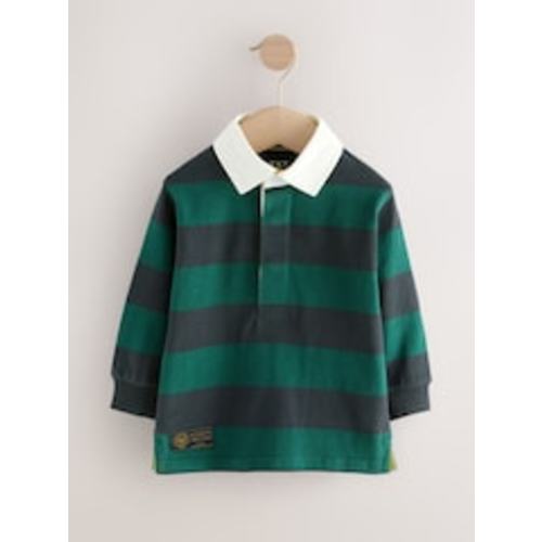 Buy Green/Navy Striped Long Sleeve Rugby Polo Shirt (3mths-7yrs) from Next USA