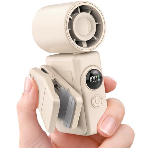 Hotsales Clip-On Portable Fan, 13500 RPM High-Speed Rechargeable Handheld Mini Fan, LED Display, 360° Rotating Detachable Clip, Stroller Fan for Baby, Travel Essentials, Summer Gifts for Women and Men