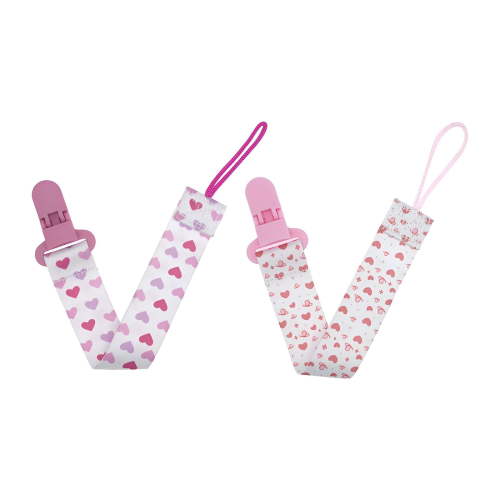 XIRQI 2Pcs Pacifier Clip,Skin-Friendly Material, Soft and Comfortable Pacifier Holder,Cute Clips to Attract Babies Binky Clips