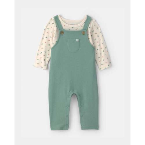 Baby 2-Piece Dinosaur Overall Set - Green/Cream | Carter's