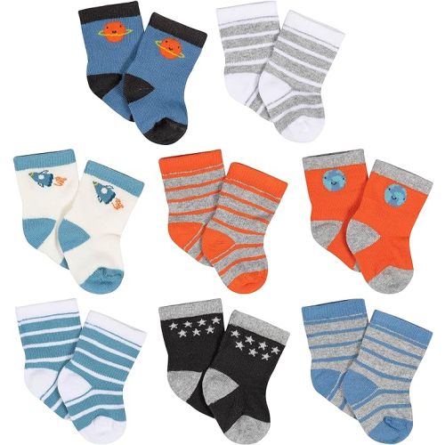 Gerber baby-girls 8-pair Wiggle Proof SockCasual Sock