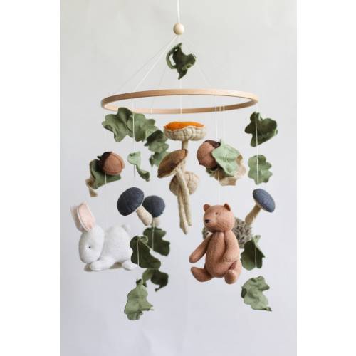 Baby mobile woodland, mushroom baby mobile