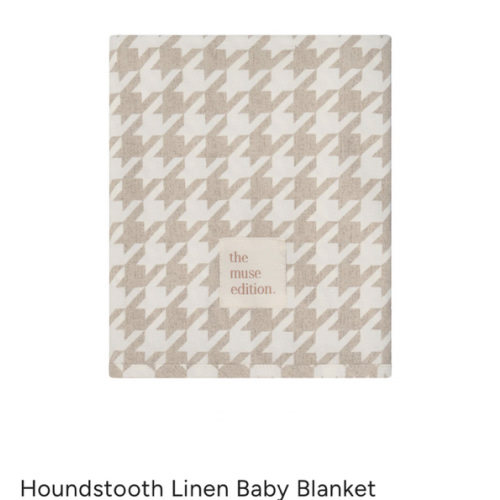 Houndstooth Linen Baby Blanket