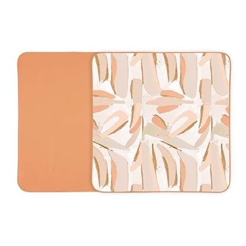 Portable Baby Mat – Organic Cotton 47" x 47" Reversible Indoor/Outdoor Playmat for Babies, Toddlers, Picnics, Patio, and Garden Use 0m+ Tan (Taupe)