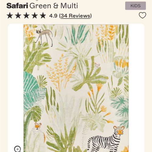 Safari Green/Multi - Washable Rug– Tumble