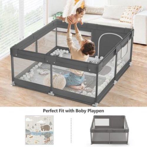 Fodoss Baby Playpen with Mat ，47 x 47 In Playpen for Babies and Toddlers, Indoor & Outdoor Activity Center, Safety Baby Fence