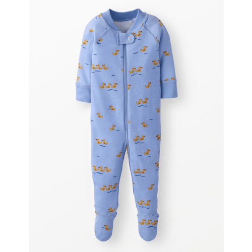 HannaJams™ Footed Sleeper, Blue Ducks, 3-6 mo | Hanna Andersson