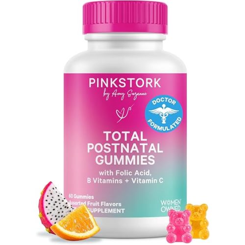 Vitaminas gominosas posnatales Pink Stork + apoyo a la lactancia | 60
