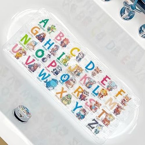 BOPPIE Non-Slip Bath Mat Shower Mats for Tub Kids,Anti-Slip-Resistant Bathtub Tub Mats Bathroom Mat XL Large Bath Mat 35X15 Inches (Animals)