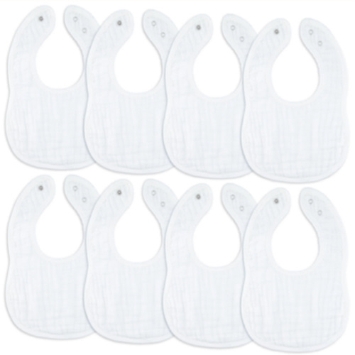 Muslin Bibs in White – Comfy Cubs