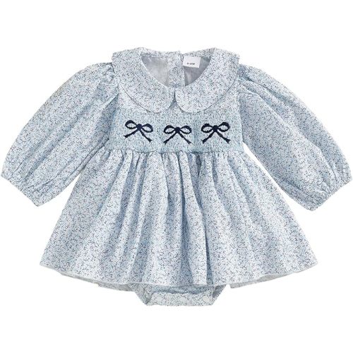 Summer Baby Girls Clothes Floral Short Sleeve Romper Dress Tutu Bodysuit Doll Collar Jumpsuit One Piece Outfit