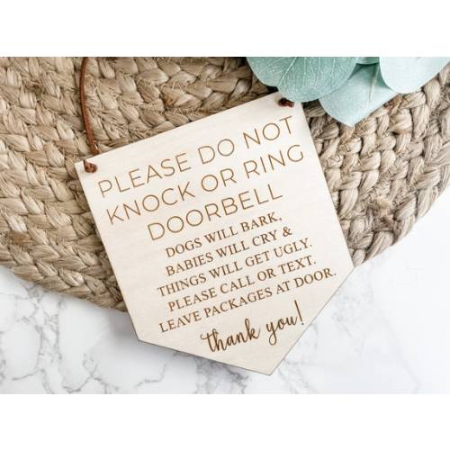 Baby Sleeping Sign Don't Ring Doorbell Front Door Sign - Etsy