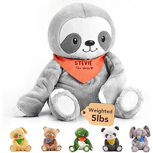 Lilly's Love Weighted Stuffed Animal, 5lb | Sensory Plush for Kids & Adults | Machine Washable Plushie w/Removable Inner | Calming Weighted Stuffed Animal for Anxiety, Stevie The Sloth
