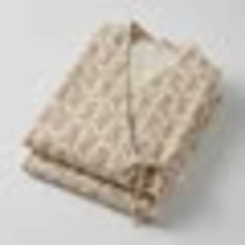 Esme Cotton Yarn Pajama Set / Cream - Beige / M/L