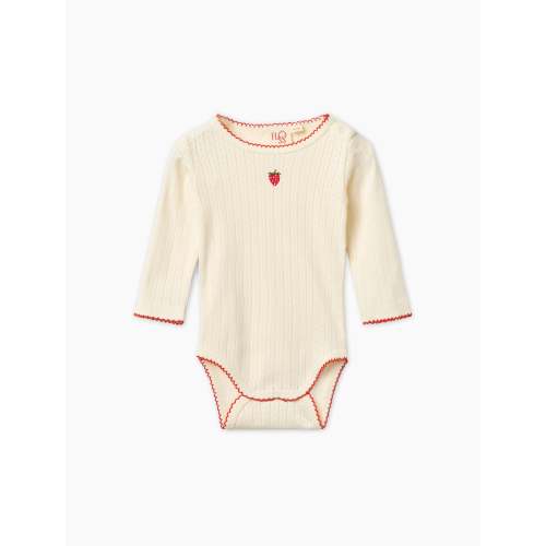 Flora Pointelle Onesie in Gentle Cream