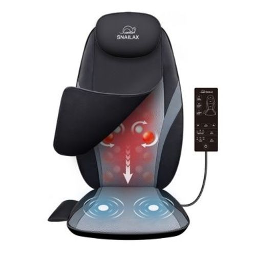 Snailax Shiatsu Massage Cushion- Heat Massage Chair Pad Black